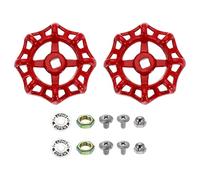 sourcing map 2Pcs Outdoor Faucet Water Spigot Handle, 9 x 9mm Round Wheel Square Stem Hole Cast Iron Hose Bib Outside Faucet Valve Handles Replacement for Garden Courtyard Bathroom, Red