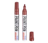 sourcing map 2pcs Paint Marker Pens Quick Dry Waterproof Permanent Oil Based Paint Markers for Wood Metal Plastic Canvas Glass Mug Rock Painting, Brown