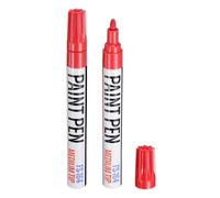 sourcing map 2pcs Paint Marker Pens Quick Dry Waterproof Permanent Oil Based Paint Markers for Wood Metal Plastic Canvas Glass Mug Rock Painting, Red