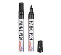 sourcing map 2pcs Paint Marker Pens Quick Dry Waterproof Permanent Oil Based Paint Markers for Wood Metal Plastic Canvas Glass Mug Rock Painting, Black