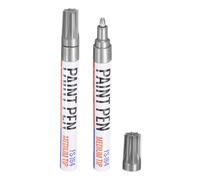 sourcing map 2pcs Paint Marker Pens Quick Dry Waterproof Permanent Oil Based Paint Markers for Wood Metal Plastic Canvas Glass Mug Rock Painting, Silver