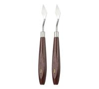 sourcing map 2pcs Palette Knife Painting Tool 1.06 x 0.51 Stainless Steel Art Spatula Pallet Knives Scrapers Tools with Beech Wood Handle for Acrylic Oil Canvas Mixing Spreading, Red/Silver