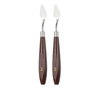 sourcing map 2pcs Palette Knife Painting Tool 1.1 x 0.59 Stainless Steel Art Spatula Pallet Knives Scrapers Tools with Beech Wood Handle for Acrylic Oil Canvas Mixing Spreading, Red/Silver