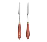 sourcing map 2pcs Palette Knife Painting Tool 3.15" x 0.67" Stainless Steel Teardrop Blade 9.06" Length Spatula Painting Pallet Knives with Hole Beech Wood Handle for Acrylic Canvas, Red/Silver