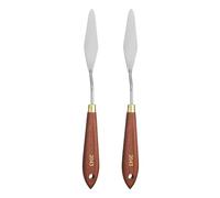 sourcing map 2pcs Palette Knife Painting Tool 3.15" x 0.79" Stainless Steel Teardrop Blade 9.45" Length Spatula Painting Pallet Knives with Hole Beech Wood Handle for Acrylic Canvas, Red/Silver