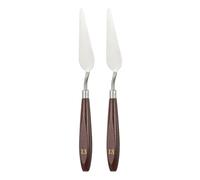 sourcing map 2pcs Palette Knife Painting Tool 3.31 x 0.94 Stainless Steel Art Spatula Pallet Knives Scrapers Tools with Beech Wood Handle for Acrylic Oil Canvas Mixing Spreading, Red/Silver