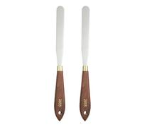sourcing map 2pcs Palette Knife Painting Tool 4.72" x 0.59" Stainless Steel Teardrop Blade 9.06" Length Spatula Painting Pallet Knives with Hole Beech Wood Handle for Acrylic Canvas, Red/Silver