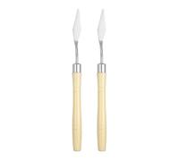 sourcing map 2pcs Palette Knife Painting Tool 6.3" Pointed Stainless Steel Blade Plastic Handle Spatula Painting Pallet Knife for Oil Acrylic Canvas, Beige