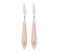 sourcing map 2Pcs Palette Knife Painting Tool 7.28" Stainless Steel Blade Spatula Painting Pallet Knife Design Beech Wood Handle for Oil Acrylic Canvas Color Mixing