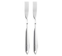 sourcing map 2pcs Palette Knife Painting Tool 8.39" 304 Stainless Steel Flat Spatula Painting Pallet Knives with Hole Design for Acrylic Canvas, Silver