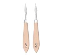 sourcing map 2Pcs Palette Knives Painting Tool 6.69" Stainless Steel Blade Spatula Painting Pallet Knife Design Wood Handle for Oil Acrylic Canvas Color Mixing