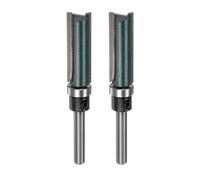sourcing map 2pcs Pattern Flush Trim Router Bit 0.24" Shank 1-1/2" Cutting Length 1/2" Cutting Dia with Top Bearings Straight Precise Cutting Woodworking Milling Cutter Tool for Trimming