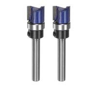 sourcing map 2pcs Pattern Flush Trim Router Bit 0.24" Shank 15/32" Cutting Length 1/2" Cutting Dia with Top Bearings Straight Precise Cutting Woodworking Milling Cutter Tool for Edge Trimming