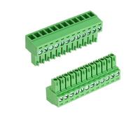 sourcing map 2Pcs PCB Terminal Block, 300V 8A Male 12 Pin 3.5mm Pitch PCB Screw Mount Terminal Block Connector for Industrial Use, Electronic Projects, Green