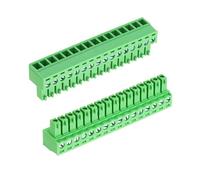 sourcing map 2Pcs PCB Terminal Block, 300V 8A Male 16 Pin 3.81mm Pitch PCB Screw Mount Terminal Block Connector for Industrial Use, Electronic Projects, Green