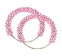 sourcing map 2Pcs Pearl Decor Purse Handle, Imitation Pearl Beaded Handbag Handle Clutch Purse Handle Replacement for DIY Handmade Woven Bag Evening Purse (Pink)