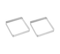 sourcing map 2pcs Perforated Cake Rings 3.94" Stainless Steel Square Tartlet Ring Nonstick Polishing Cake Mousse Ring Thickening Dessert Ring Tool for Baking Cake French Dessert Fruit