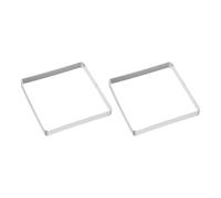 sourcing map 2pcs Perforated Cake Rings 6.69" Stainless Steel Square Tartlet Ring Nonstick Polishing Cake Mousse Ring Thickening Dessert Ring Tools for Baking Cake French Dessert Fruit