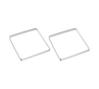 sourcing map 2pcs Perforated Cake Rings 7.09" Stainless Steel Square Tartlet Ring Nonstick Polishing Cake Mousse Ring Thickening Dessert Ring Tools for Baking Cake French Dessert Fruit