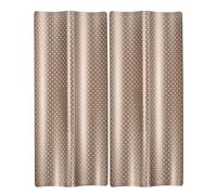 sourcing map 2Pcs Perforated French Bread Baking Pan, 15" x 6.3" Toast Molds Tray, 2 Wave Loaves Baking Tray for Baking Loaf Bread (Gold Tone)