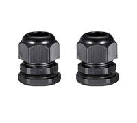 sourcing map 2Pcs PG21 Cable Gland Waterproof Plastic Joint Adjustable Locknut Black for 12mm-18mm Dia Cable Wire