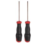 sourcing map 2pcs PH0 Phillips Screwdriver #0 6.3" Magnetic Screwdrivers 3.35" Heat-Treated S2 Alloy Steel with Ergonomic Handle for DIY Repairing, Red Brown