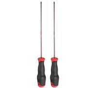 sourcing map 2pcs PH0 Phillips Screwdriver #0 9.25" Magnetic Screwdrivers 3.35" Heat-Treated S2 Alloy Steel with Ergonomic Handle for DIY Repairing, Red Brown