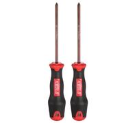 sourcing map 2pcs PH1 Phillips Screwdriver #1 8.07" Magnetic Screwdrivers 4.13" Heat-Treated S2 Alloy Steel with Ergonomic Handle for DIY Repairing, Red Brown