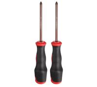sourcing map 2pcs PH2 Phillips Screwdriver #2 8.66" Magnetic Screwdrivers 4.72" Heat-Treated S2 Alloy Steel with Ergonomic Handle for DIY Repairing, Red Brown