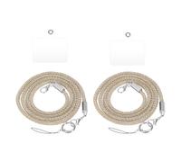 sourcing map 2pcs Phone Crossbody Lanyard, 27.6" Crystal Phone Lanyard Bling Shoulder Strap Phone Bag Handbag Strap Universal Cell Phone Chain for Phone Handbag Wallet, Beige