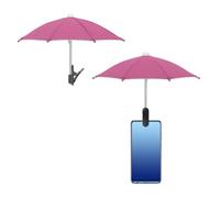 sourcing map 2pcs Phone Umbrella - Adjustable Cell Phone Umbrella Sun Shade with Stable Clip Universal Mini Cellphone Shade Cover for Beach/Pool/Outdoor, Rose Red