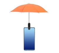 sourcing map 2pcs Phone Umbrella - Adjustable Cell Phone Umbrella Sun Shade with Stable Clip Universal Mini Cellphone Shade Cover for Beach/Pool/Outdoor, Orange