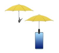 sourcing map 2pcs Phone Umbrella - Adjustable Cell Phone Umbrella Sun Shade with Stable Clip Universal Mini Cellphone Shade Cover for Beach/Pool/Outdoor, Yellow