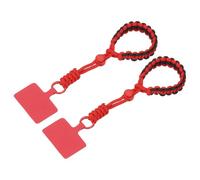 sourcing map 2PCS Phone Wrist Strap, Nylon Rope Phone Keychain with Tether Tab, Adjustable Keychain Lanyard for Smartphones, Women, Man, (Red)