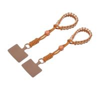sourcing map 2PCS Phone Wrist Strap, Nylon Rope Phone Keychain with Tether Tab, Adjustable Keychain Lanyard for Smartphones, Women, Man, (Dark Orange)