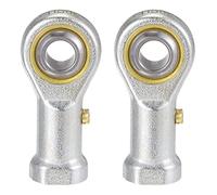 sourcing map 2pcs PHS8 Spherical Rod End Bearing 8mm Bore Self-lubricated Joint Bearing M8x1.25 Left Hand Female Thread Connector