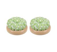 sourcing map 2pcs Pin Cushions Sewing Needle Cushion Needle Holder Pincushions with Magnetic Wooden Base for Sewing Quilting Needlework DIY Crafts, Light Green Green White