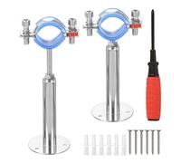 sourcing map 2pcs Pipe Support, Stainless Steel Wall Mount Ceiling Mount Pipe Support Bracket, Adjustable Height 100-150mm for OD Pipe 32-34mm