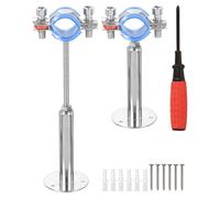 sourcing map 2Pcs Pipe Support, Stainless Steel Wall Mount Ceiling Mount Pipe Support Bracket, Adjustable Height 100-200mm for OD Pipe 25-27mm