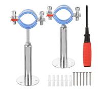 sourcing map 2pcs Pipe Support, Stainless Steel Wall Mount Ceiling Mount Pipe Support Bracket, Adjustable Height 100-150mm for OD Pipe 38-40mm