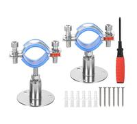 sourcing map 2pcs Pipe Support, Stainless Steel Wall Mount Ceiling Mount Pipe Support Bracket, Adjustable Height 30-50mm for OD Pipe 32-34mm