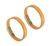 sourcing map 2Pcs Plain Leather Bracelets Buckle Bangle,9" Natural DIY Stamping Leather Snap Bracelets Adjustable Blank Wrist Cuffs DIY Craft Wristbands for Men Women Stamping Jewelry Making