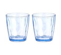 sourcing map 2Pcs Plastic Drinking Glasses, 10.48oz Unbreakable Drinking Cups Reusable Stackable Water Tumblers for Home Office Outdoors Beer Cocktail Water Juice Whiskey, Blue