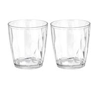 sourcing map 2Pcs Plastic Drinking Glasses, 10.48oz Unbreakable Drinking Cups Reusable Stackable Water Tumblers for Home Office Outdoors Beer Cocktail Water Juice Whiskey, Transparent