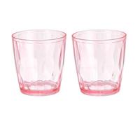sourcing map 2Pcs Plastic Drinking Glasses, 7.1oz Unbreakable Drinking Cups Reusable Stackable Water Tumblers for Home Office Outdoors Beer Cocktail Water Juice Whiskey, Red