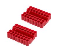 sourcing map 2pcs Plastic Hex Shank Screwdriver Bit Holder Organizer 32 Holes 1/4 Inch Plastic Drill Bits Storage Case for Any 1/4" Hex Shank Metal Driver Bits Use, Red