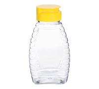 sourcing map 2pcs Plastic Honey Bottles 6oz 180ml Squeeze Honey Jars Bottle Leakproof Honey Dispenser Refillable Honey Containers with Flip Lid for Storing and Dispensing Sauce Syrup