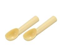 sourcing map 2pcs Plastic Ice Cream Scoops, Fruit Spoons Watermelon Scooper Kitchen Tools for Ice Cream Yogurt Cupcake Melon Ball Beige