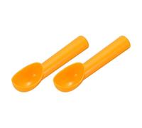 sourcing map 2pcs Plastic Ice Cream Scoops, Fruit Spoons Watermelon Scooper Kitchen Tools for Ice Cream Yogurt Cupcake Melon Ball Orange