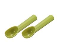 sourcing map 2pcs Plastic Ice Cream Scoops, Fruit Spoons Watermelon Scooper Kitchen Tools for Ice Cream Yogurt Cupcake Melon Ball Green
